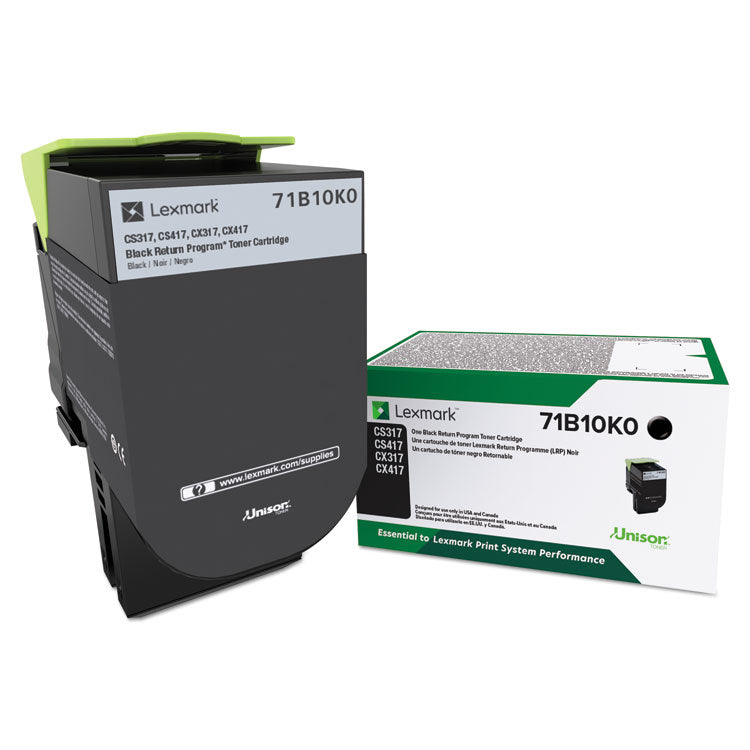 Lexmark - 71B10K0 Unison Toner, 3,000 Page-Yield, Black