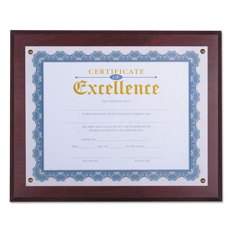 Universal - Award Plaque, 13.3 x 11, Mahogany with Mahogany Border