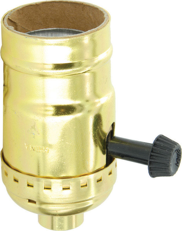 LEVITON - Leviton Metal Incandescent Medium Base Turn Knob Socket 1 pk