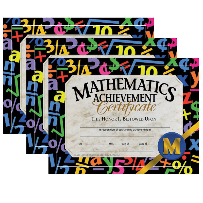 HAYES PUBLISHING - Mathematics Achievement Certificate, 30 Per Pack, 3 Packs (H-VA581-3)