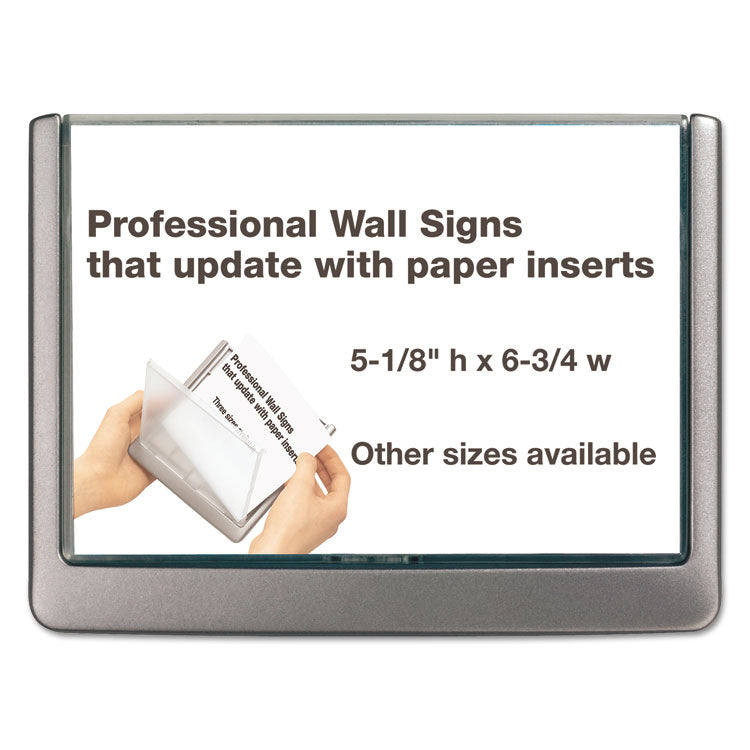 Durable - Click Sign Holder For Interior Walls, 6.75 x 0.63 x 5.13, Gray