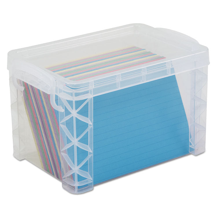 Advantus - Super Stacker Storage Boxes, Holds 500 4 x 6 Cards, 7.25 x 5 x 4.75, Plastic, Clear