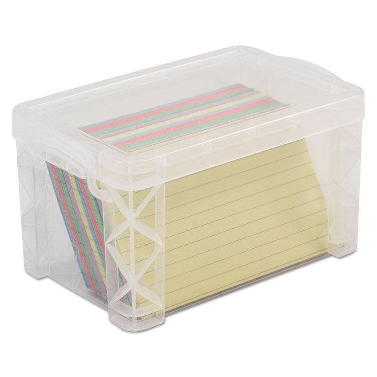 Advantus - Super Stacker Storage Boxes, Holds 400 3 x 5 Cards, 6.25 x 3.88 x 3.5, Plastic, Clear