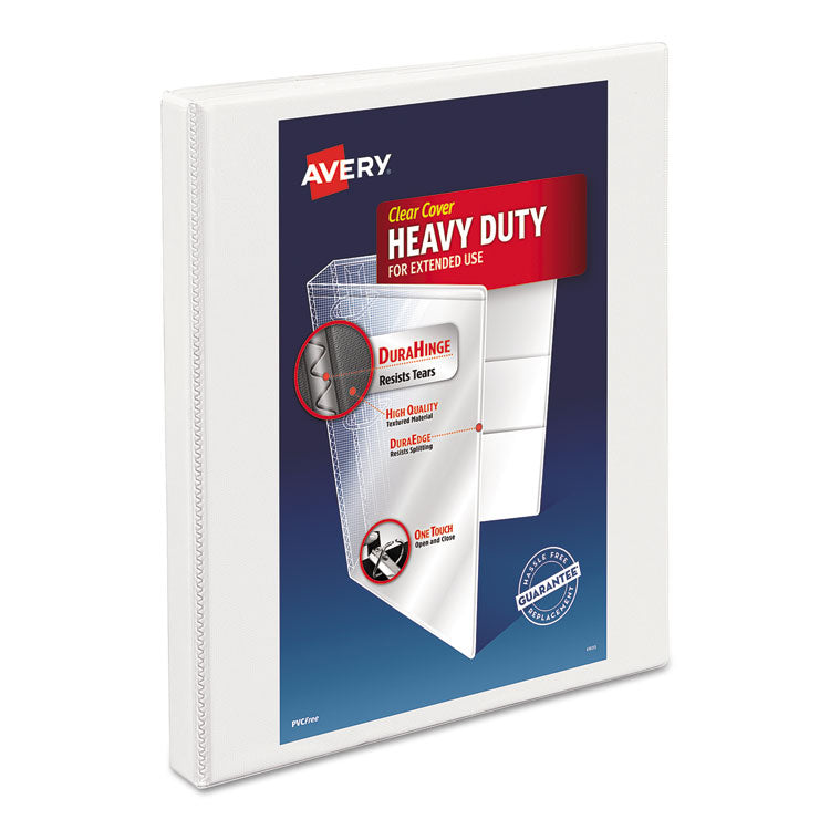 Avery - Heavy-Duty Non Stick View Binder with DuraHinge and Slant Rings, 3 Rings, 0.5" Capacity, 11 x 8.5, White, (5234)