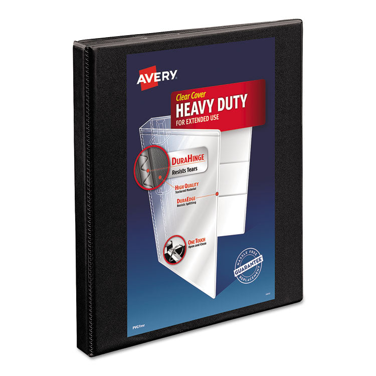 Avery - Heavy-Duty Non Stick View Binder with DuraHinge and Slant Rings, 3 Rings, 0.5" Capacity, 11 x 8.5, Black, (5233)