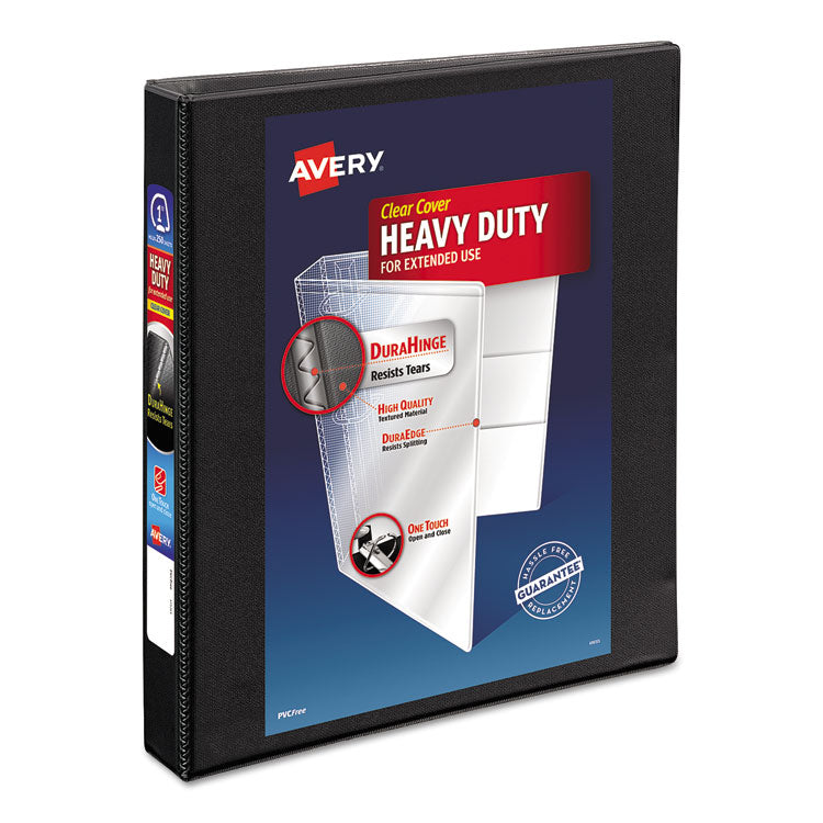 Avery - Heavy-Duty Non Stick View Binder with DuraHinge and Slant Rings, 3 Rings, 1" Capacity, 11 x 8.5, Black, (5300)