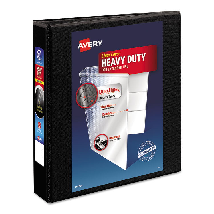 Avery - Heavy-Duty Non Stick View Binder with DuraHinge and Slant Rings, 3 Rings, 1.5" Capacity, 11 x 8.5, Black, (5400)