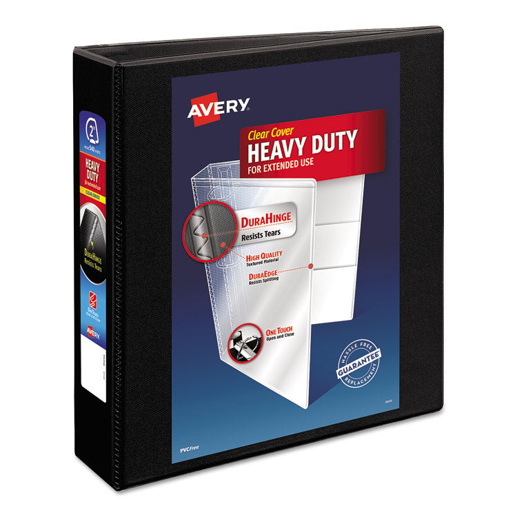 Avery - Heavy-Duty Non Stick View Binder with DuraHinge and Slant Rings, 3 Rings, 2" Capacity, 11 x 8.5, Black, (5500)