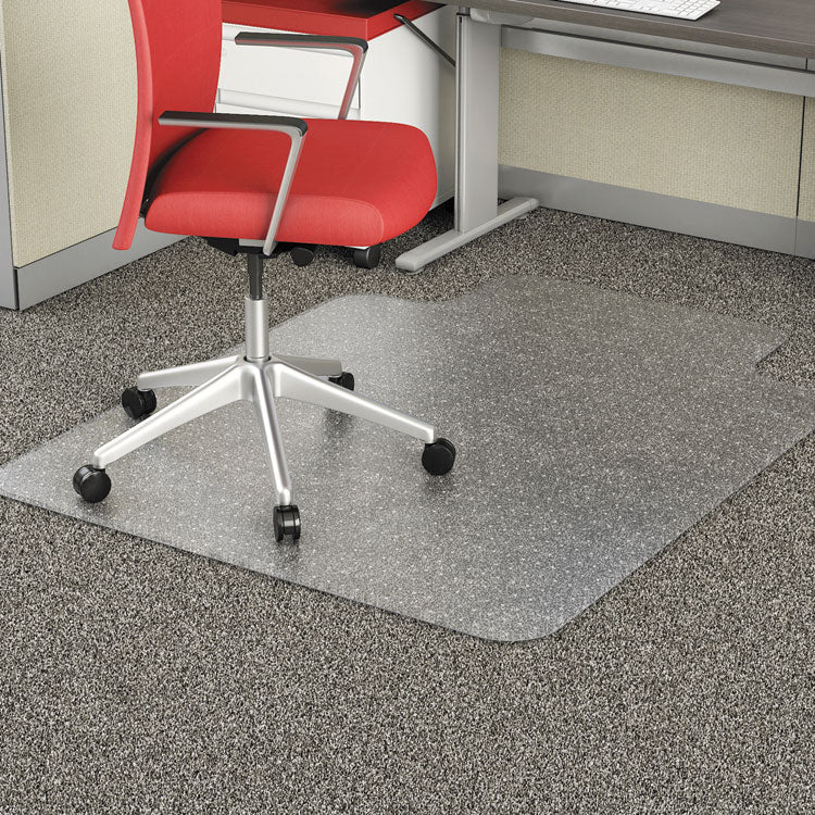 Alera - Occasional Use Studded Chair Mat for Flat Pile Carpet, 36 x 48, Lipped, Clear