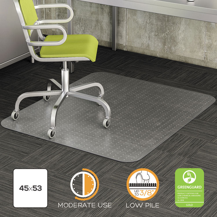 deflecto - DuraMat Moderate Use Chair Mat for Low Pile Carpet, 36 x 48, Rectangular, Clear