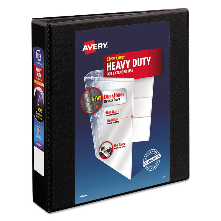 Avery - Heavy-Duty View Binder with DuraHinge and One Touch EZD Rings, 3 Rings, 1.5" Capacity, 11 x 8.5, Black