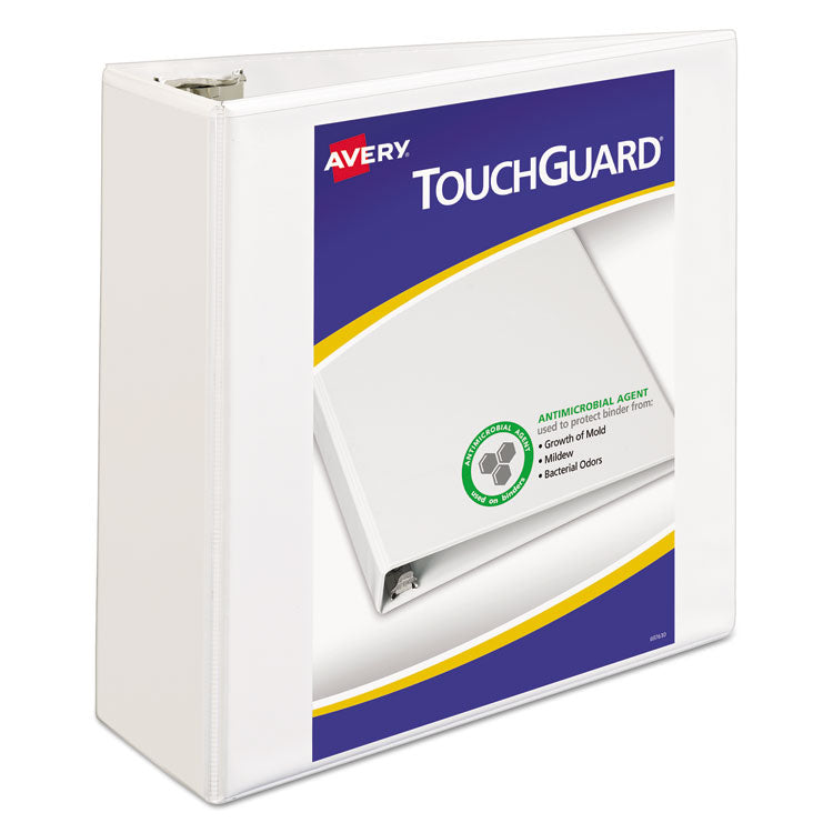 Avery - TouchGuard Protection Heavy-Duty View Binders with Slant Rings, 3 Rings, 4" Capacity, 11 x 8.5, White