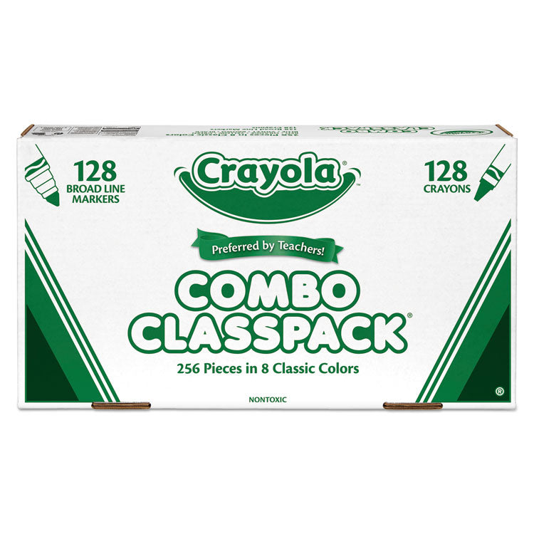 Crayola - Crayons and Markers Combo Classpack, Eight Colors, 256/Set