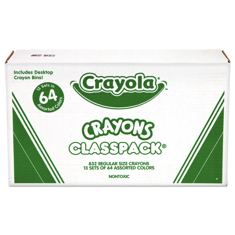 Crayola - Classpack Regular Crayons, Assorted, 13 Caddies, 832/Box