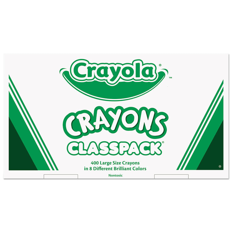 Crayola - Classpack Large Size Crayons, 50 Each of 8 Colors, 400/Box