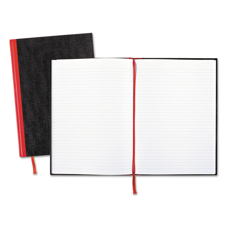 Black n' Red - Hardcover Casebound Notebooks, SCRIBZEE Compatible, 1-Subject, Wide/Legal Rule, Black Cover, (96) 11.75 x 8.25 Sheets