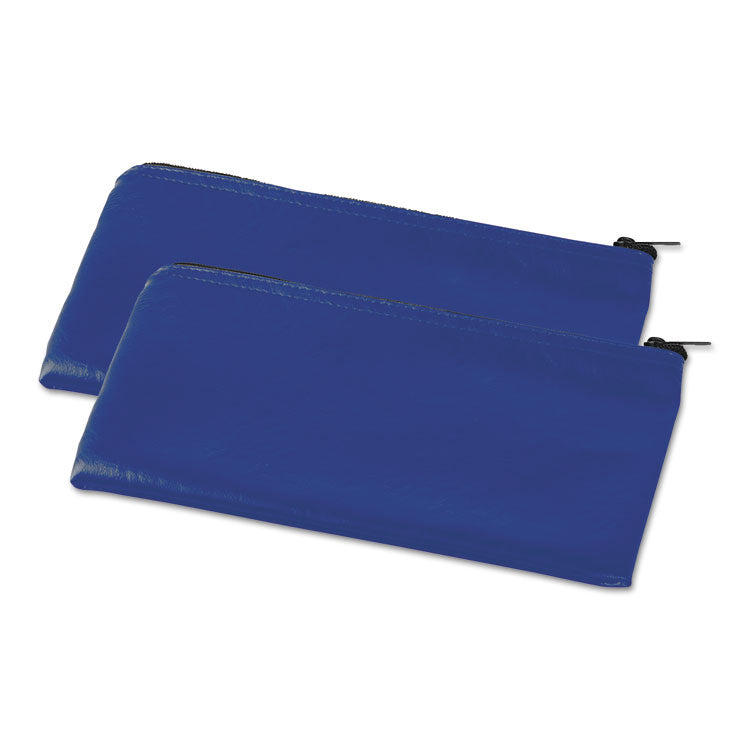 Universal - Zippered Wallets/Cases, Leatherette PU, 11 x 6, Blue, 2/Pack