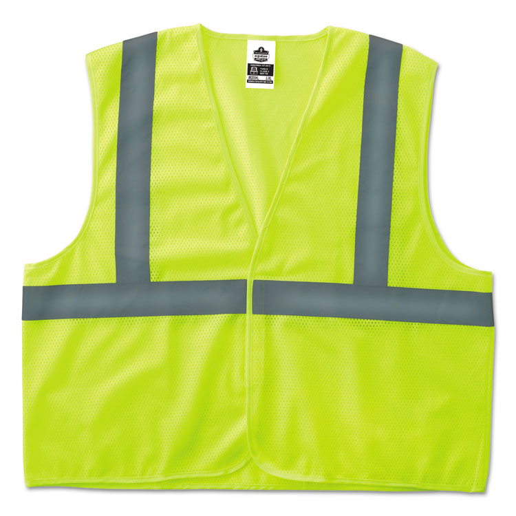 ergodyne - GloWear 8205HL Type R Class 2 Super Econo Mesh Safety Vest, Small/Medium, Lime