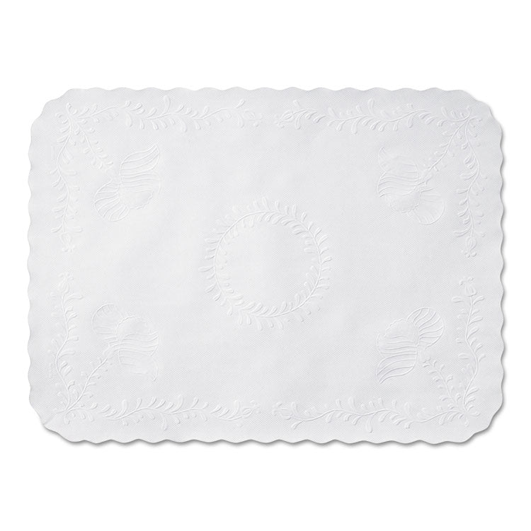 Hoffmaster - Anniversary Embossed Scalloped Edge Tray Mat, 14 x 19, White, 1,000/Carton