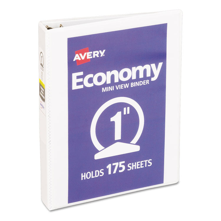 Avery - Economy View Binder with Round Rings , 3 Rings, 1" Capacity, 8.5 x 5.5, White, (5806)