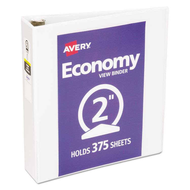 Avery - Economy View Binder with Round Rings , 3 Rings, 2" Capacity, 11 x 8.5, White, (5731)