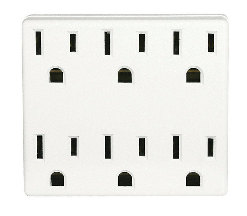 LEVITON - Leviton Polarized 6 outlets Outlet Adapter 1 pk [C22-6ADPT-00W]