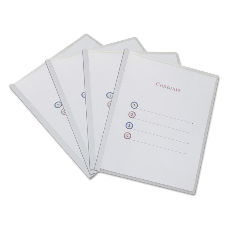 Universal - Clear View Report Cover with Slide-on Binder Bar, Clear/Clear, 25/Pack (7851017)