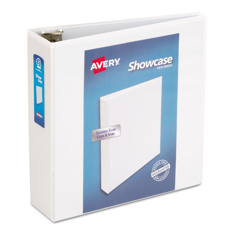 Avery - Showcase Economy View Binder with Round Rings, 3 Rings, 3" Capacity, 11 x 8.5, White