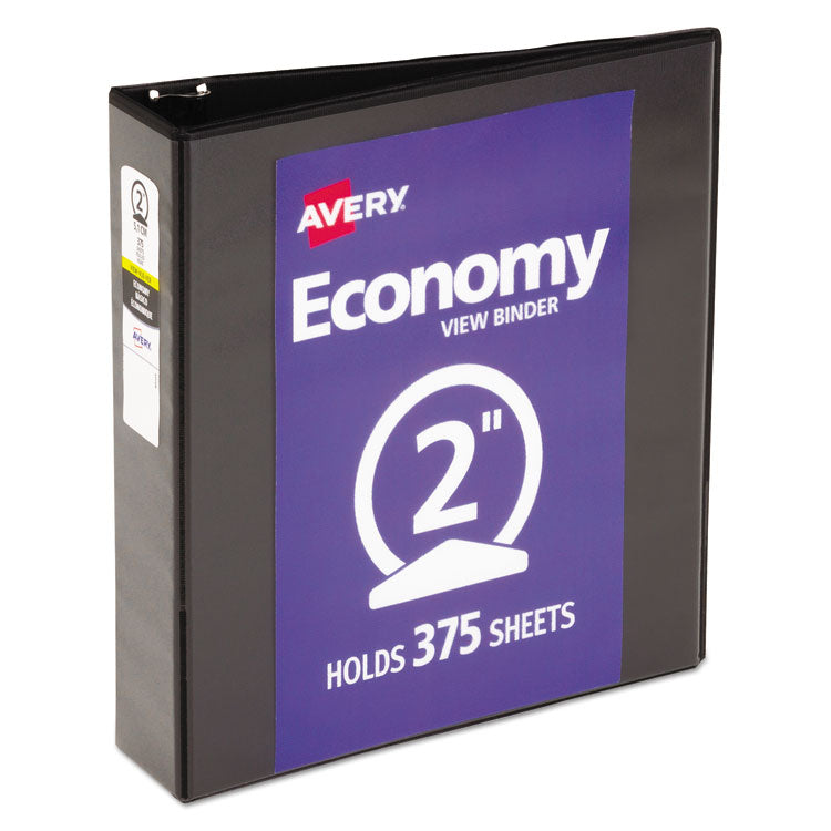 Avery - Economy View Binder with Round Rings , 3 Rings, 2" Capacity, 11 x 8.5, Black, (5730)