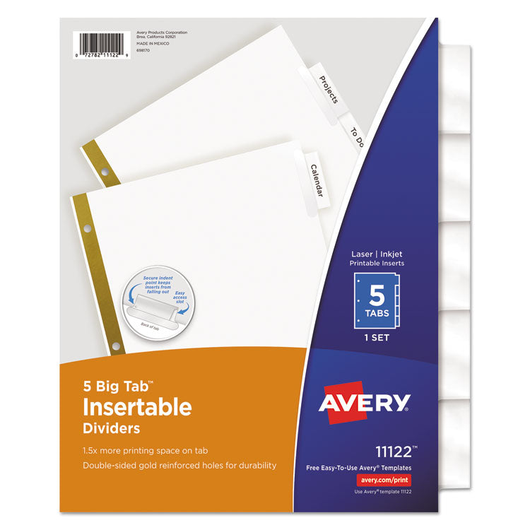 Avery - Insertable Big Tab Dividers, 5-Tab, Letter (6900435)