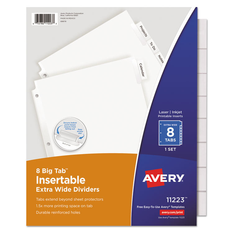 Avery - Insertable Big Tab Dividers, 8-Tab, 11 1/8 x 9 1/4 (6387153)