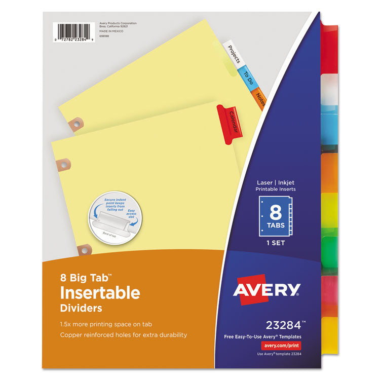 Avery - Insertable Big Tab Dividers, 8-Tab, Letter (7720055)