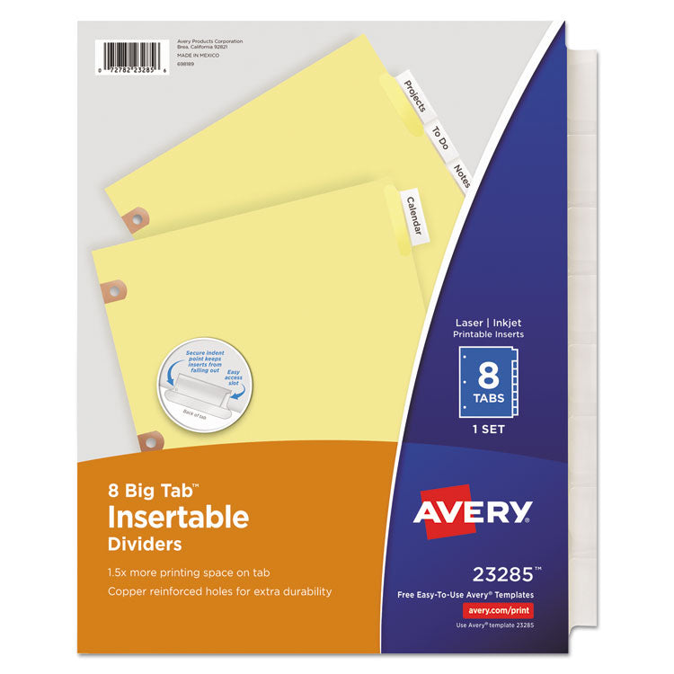 Avery - Insertable Big Tab Dividers, 8-Tab, Letter (7720063)