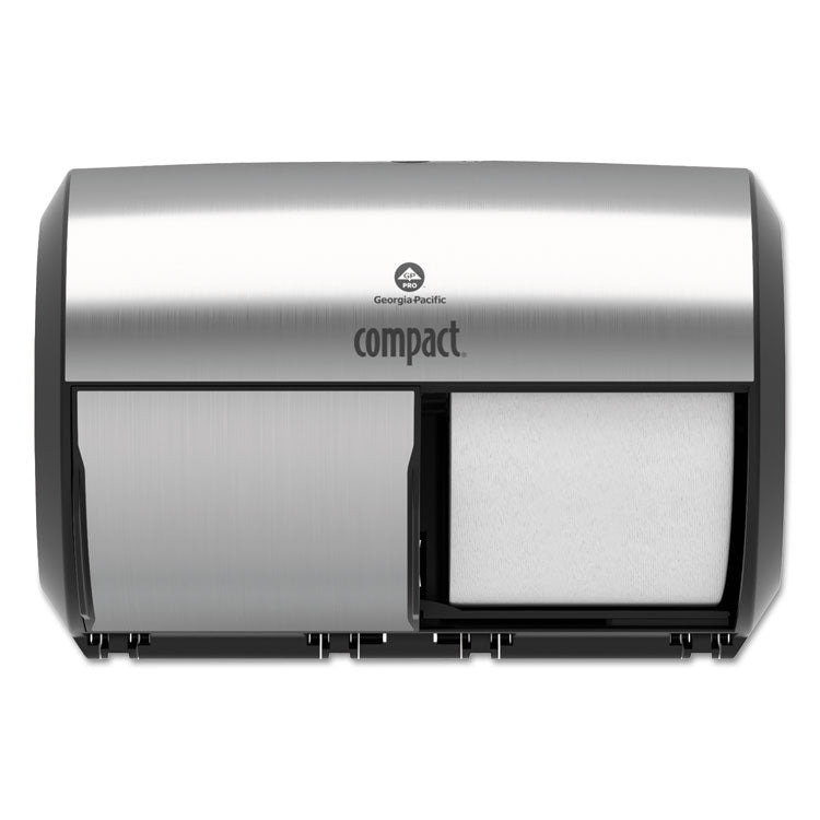 Georgia Pacific Professional - Compact Coreless Side-by-Side 2-Roll Dispenser, 11 x 7.38 x 7.38, Stainless Steel