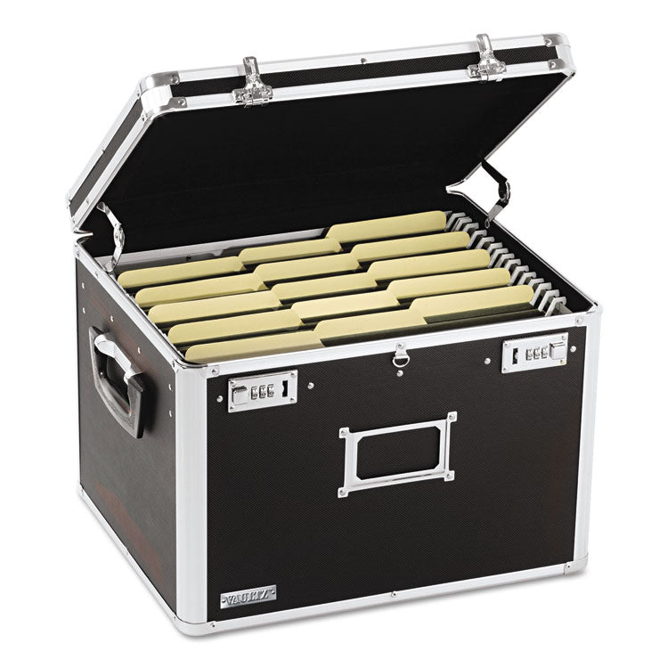 Vaultz - Locking File Chest with  Adjustable File Rails, Letter/Legal Files, 17.5" x 14" x 12.5", Black