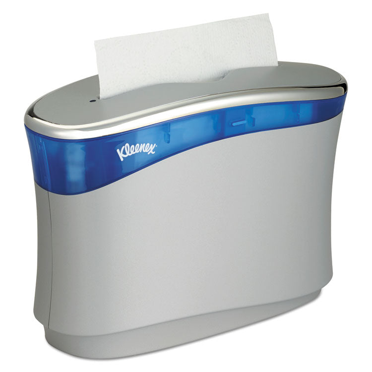 Kleenex - Reveal Countertop Folded Towel Dispenser, 13.3 x 5.2 x 9, Soft Gray/Translucent Blue