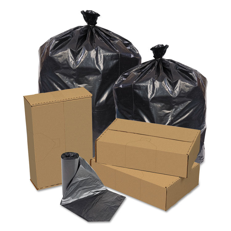 Pitt Plastics - Eco Strong Can Liners, 45 gal, 1.5 mil, 40" x 46", Black, 100/Carton