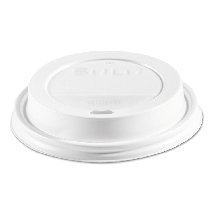 Dart - Traveler Cappuccino Style Dome Lid, Polypropylene, Fits 10 oz to 24 oz Hot Cups, White, 1,000/Carton