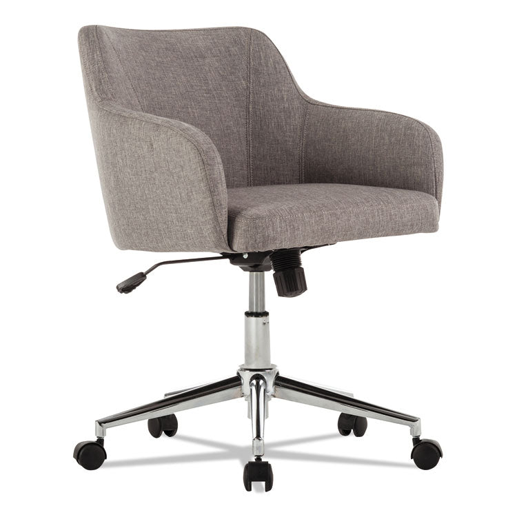 Alera - Alera Captain Series Mid-Back Chair, Supports Up to 275 lb, 17.5" to 20.5" Seat Height, Gray Tweed Seat/Back, Chrome Base