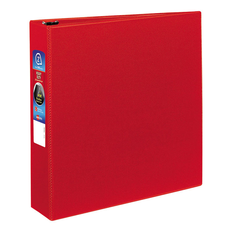 Avery - Heavy-Duty Non-View Binder with DuraHinge and One Touch EZD Rings, 3 Rings, 2" Capacity, 11 x 8.5, Red