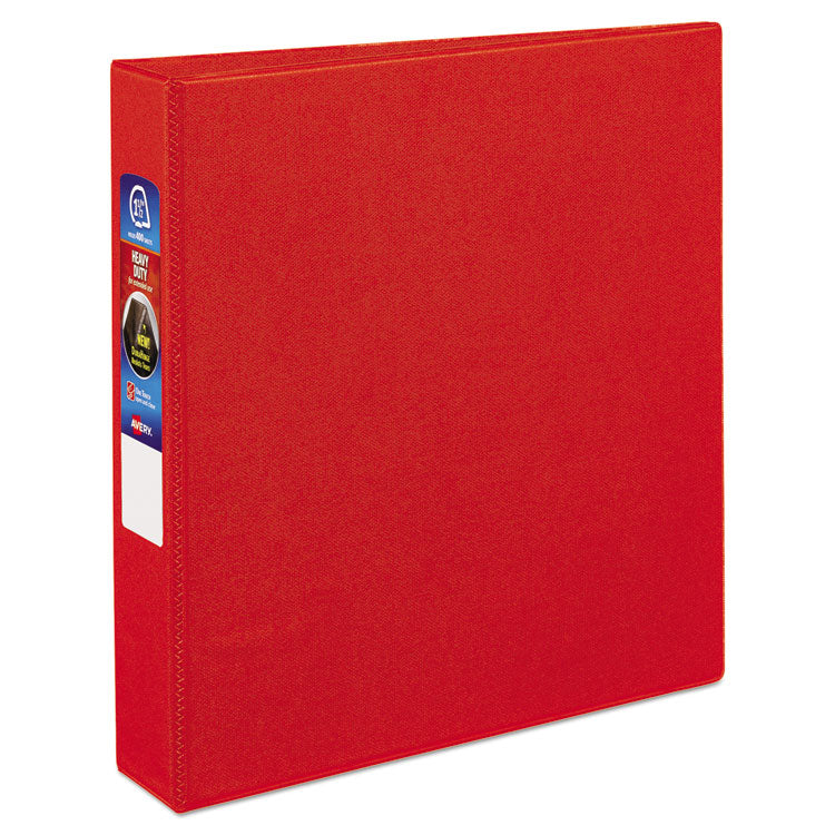 Avery - Heavy-Duty Non-View Binder with DuraHinge and One Touch EZD Rings, 3 Rings, 1.5" Capacity, 11 x 8.5, Red