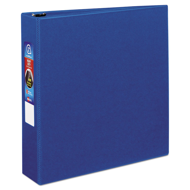 Avery - Heavy-Duty Non-View Binder with DuraHinge and One Touch EZD Rings, 3 Rings, 2" Capacity, 11 x 8.5, Blue