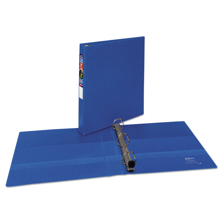 Avery - Heavy-Duty Non-View Binder with DuraHinge and One Touch EZD Rings, 3 Rings, 1" Capacity, 11 x 8.5, Blue