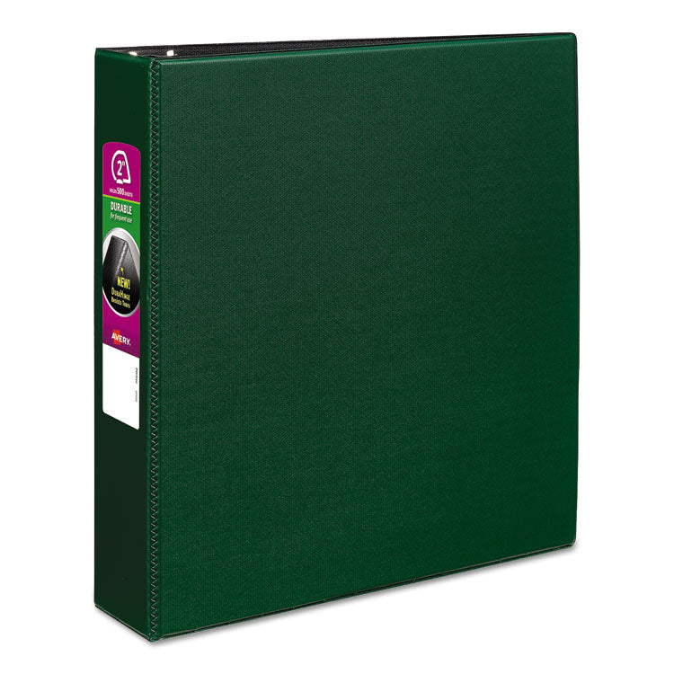 Avery - Durable Non-View Binder with DuraHinge and Slant Rings, 3 Rings, 2" Capacity, 11 x 8.5, Green