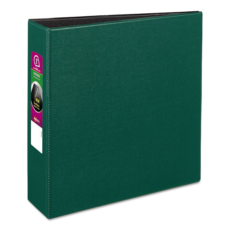 Avery - Durable Non-View Binder with DuraHinge and Slant Rings, 3 Rings, 3" Capacity, 11 x 8.5, Green