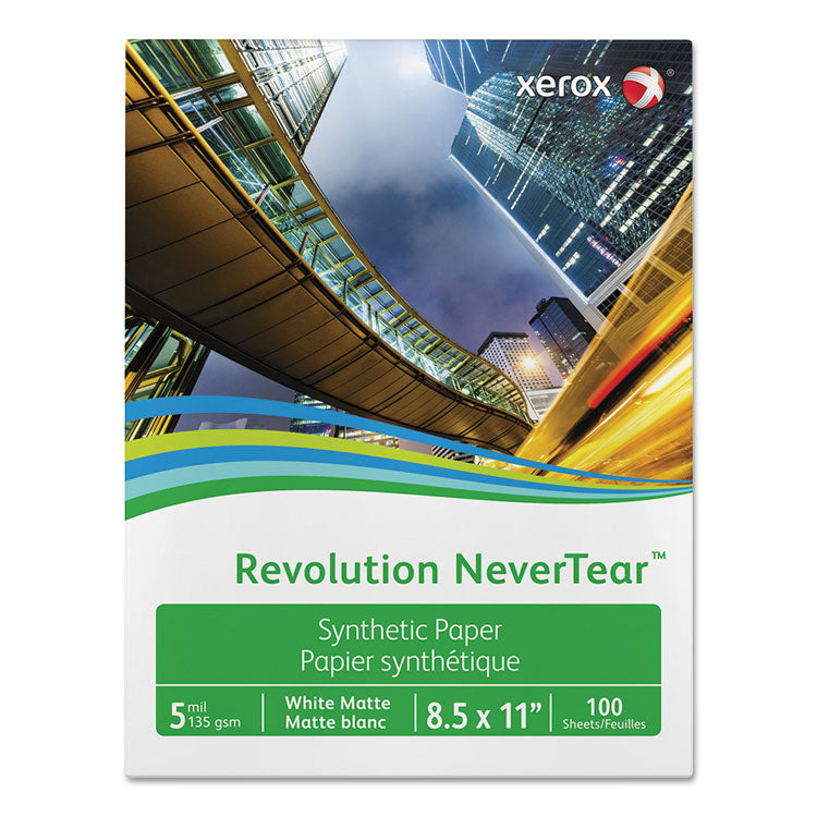 xerox - Revolution NeverTear, 5 mil, 8.5 x 11, Smooth White, 100 Sheets/Ream, 5 Reams/Carton