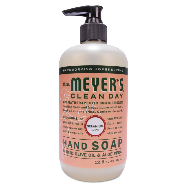 Mrs. Meyer's - Clean Day Liquid Hand Soap, Geranium, 12.5 oz, 6/Carton