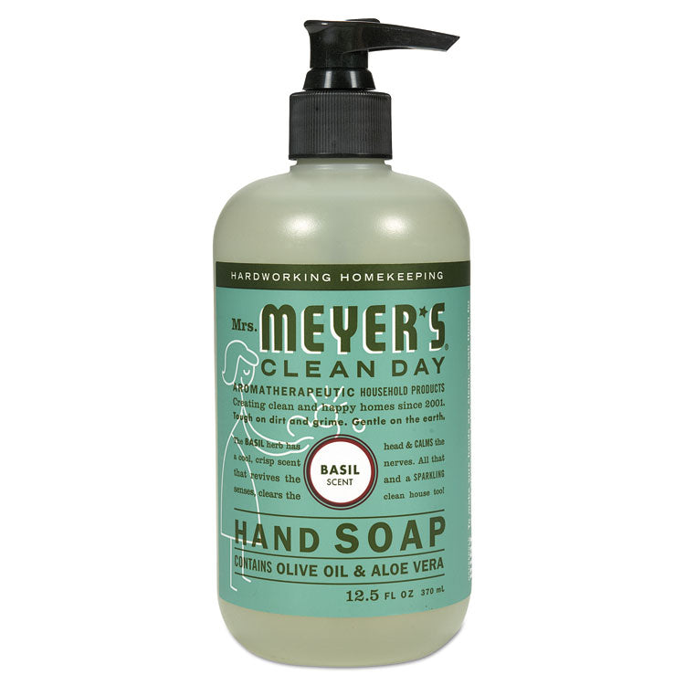 Mrs. Meyer's - Clean Day Liquid Hand Soap, Basil, 12.5 oz, 6/Carton