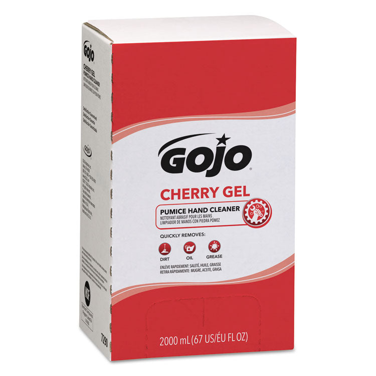 GOJO - Cherry Gel Pumice Hand Cleaner, Cherry Scent, 2,000 ml Refill, 4/Carton