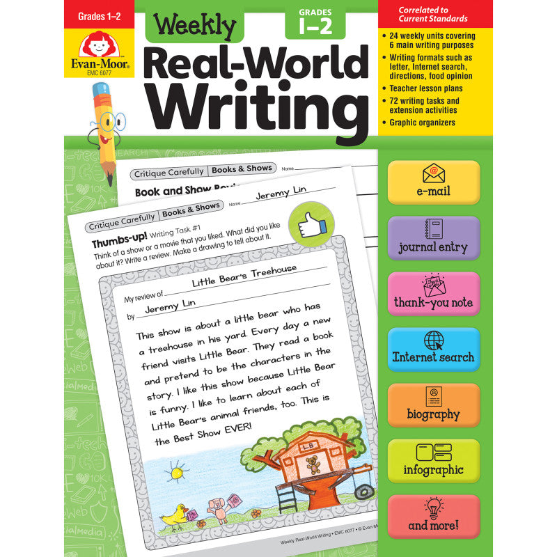 EVAN-MOOR - Weekly Real-World Writing, Grades 1-2